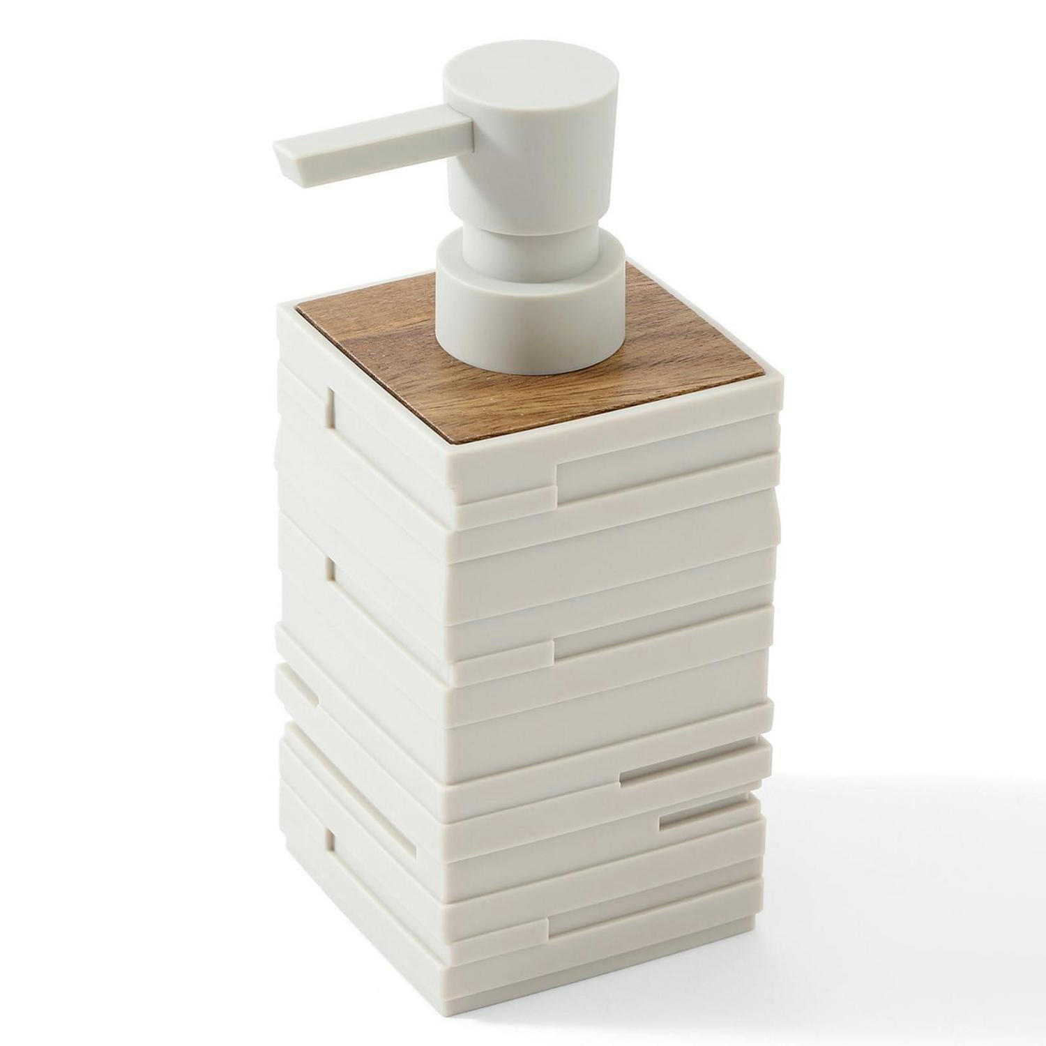SEIFENSPENDER Beige Holzoptik - Beige, Kunststoff (6.8/16.5/6.8cm)