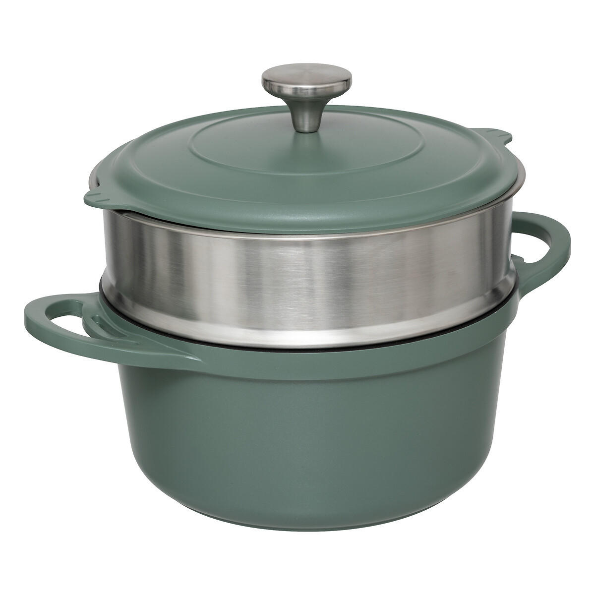 DAMPFGARBEHÄLTER Healthy Ø 24 cm 4-teilig - Grün, Metall (25.2cm) - 5five Simply Smart