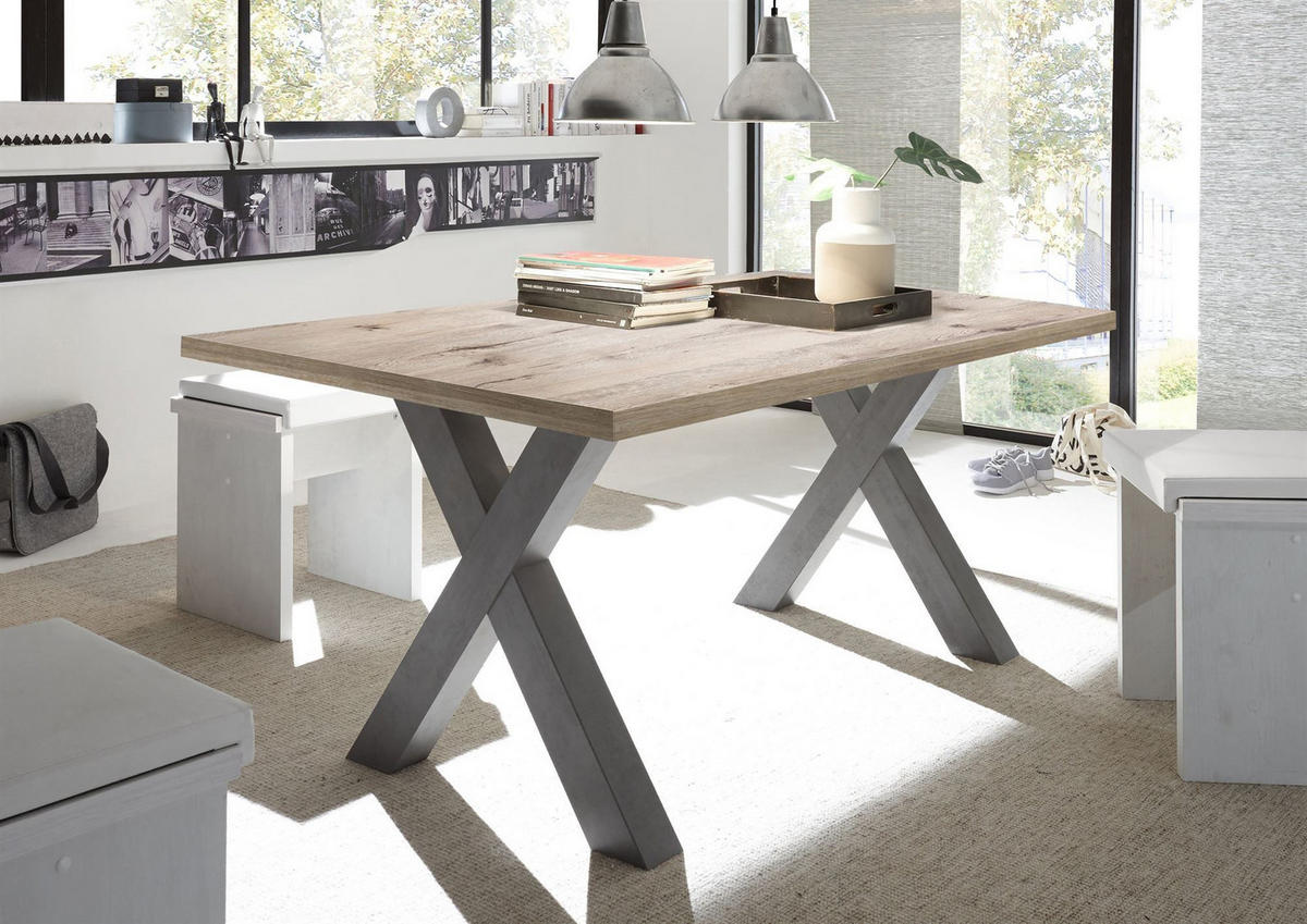 ESSZIMMERTISCH Eike 4 200 x 100 x 75 Esstisch Graphit/Sandeiche - Hellbraun, Holz (200/100/75cm) - 58aufmkessel