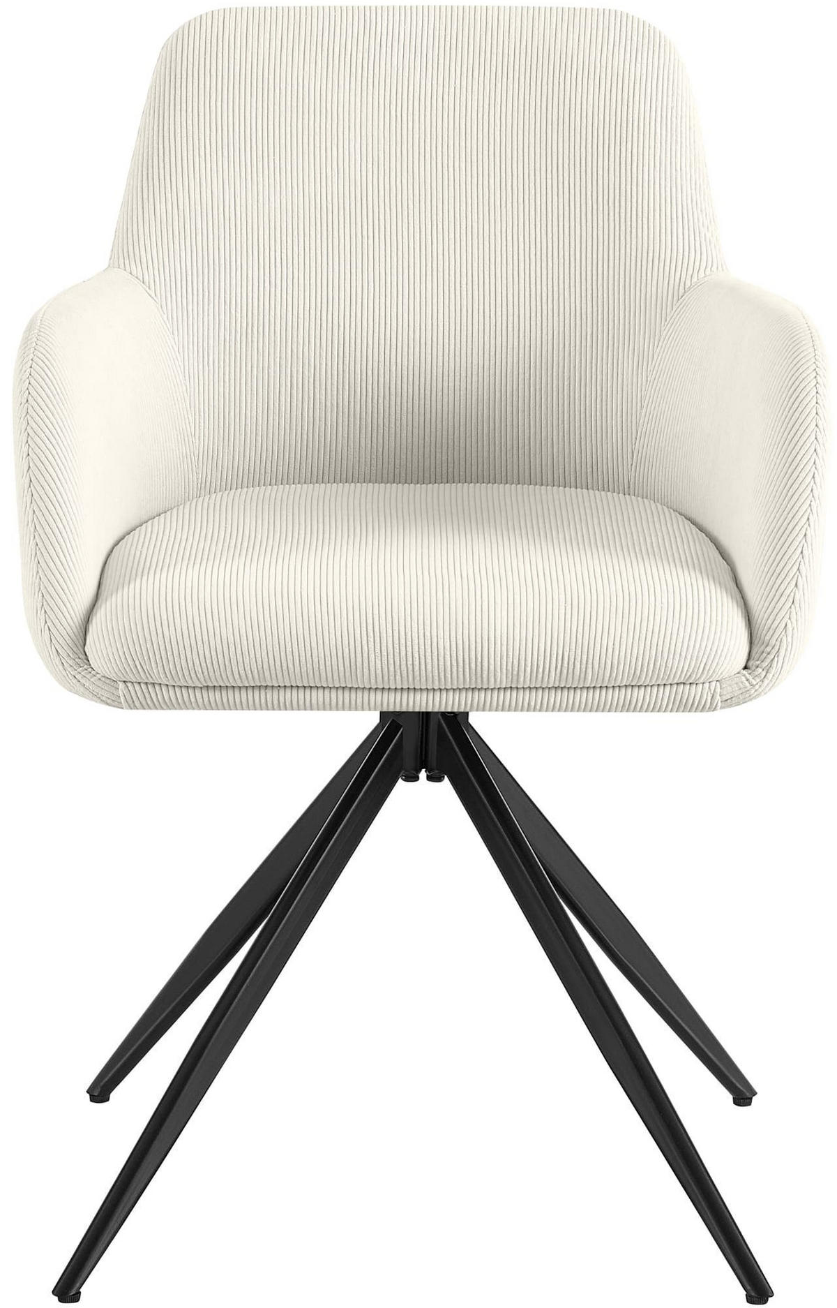 ESSZIMMERSTUHL Cord Creme - Creme/Schwarz, Textil/Metall (56/81/62cm) - CLP