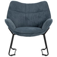 SESSEL Aliano blau - Blau/Schwarz, Textil/Metall (73/76/67cm) - Mr. Deko