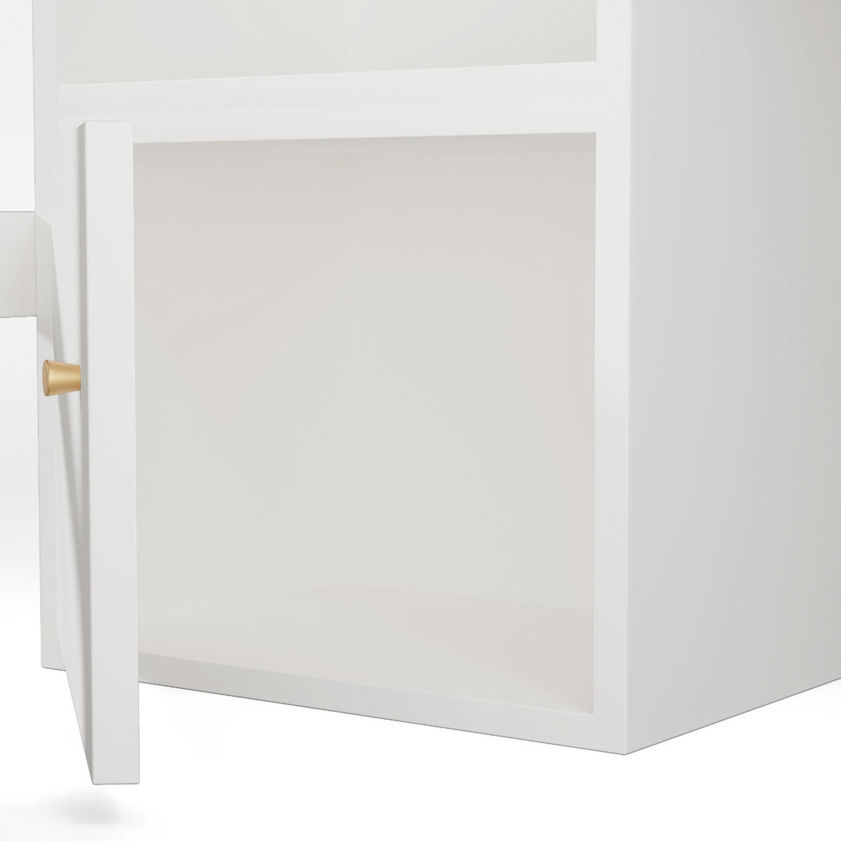 KINDEREINZELBETTEN aus MDF und Spanplatte 90x200 cm in Weiß mit Schreibtisch & USB/Type-C - Weiß, Holzwerkstoff (90/200cm) - Modfu