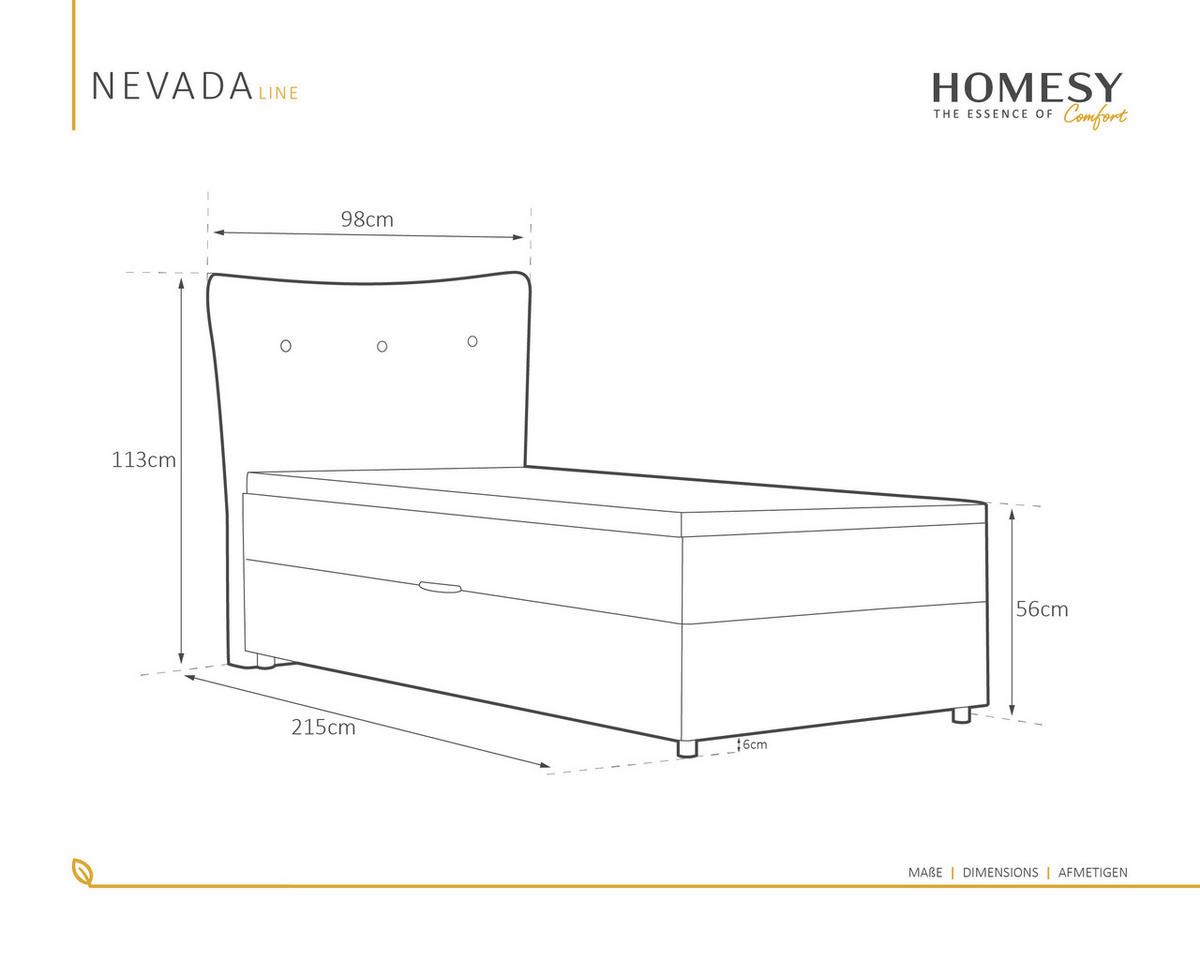 BOXBETT Nevada 90x200 cm Polsterbett mit hochwertiger Bonell-Matratze und Topper - grün - Grün, Holz (90/200cm) - Homesy