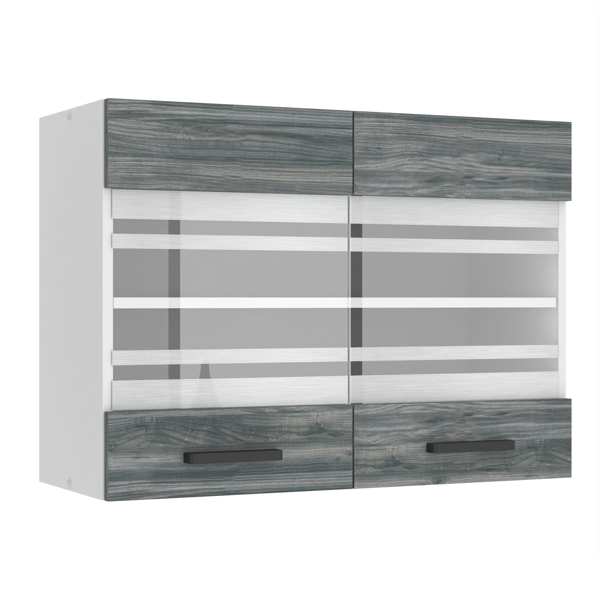 HÄNGESCHRANK SGW 80 cm, mit 2 Türen, Glamour Wood - Grau, Holz (80/58/29.6cm) - B BELINI GROUP