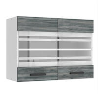 HÄNGESCHRANK SGW 80 cm, mit 2 Türen, Glamour Wood - Grau, Holz (80/58/29.6cm) - B BELINI GROUP