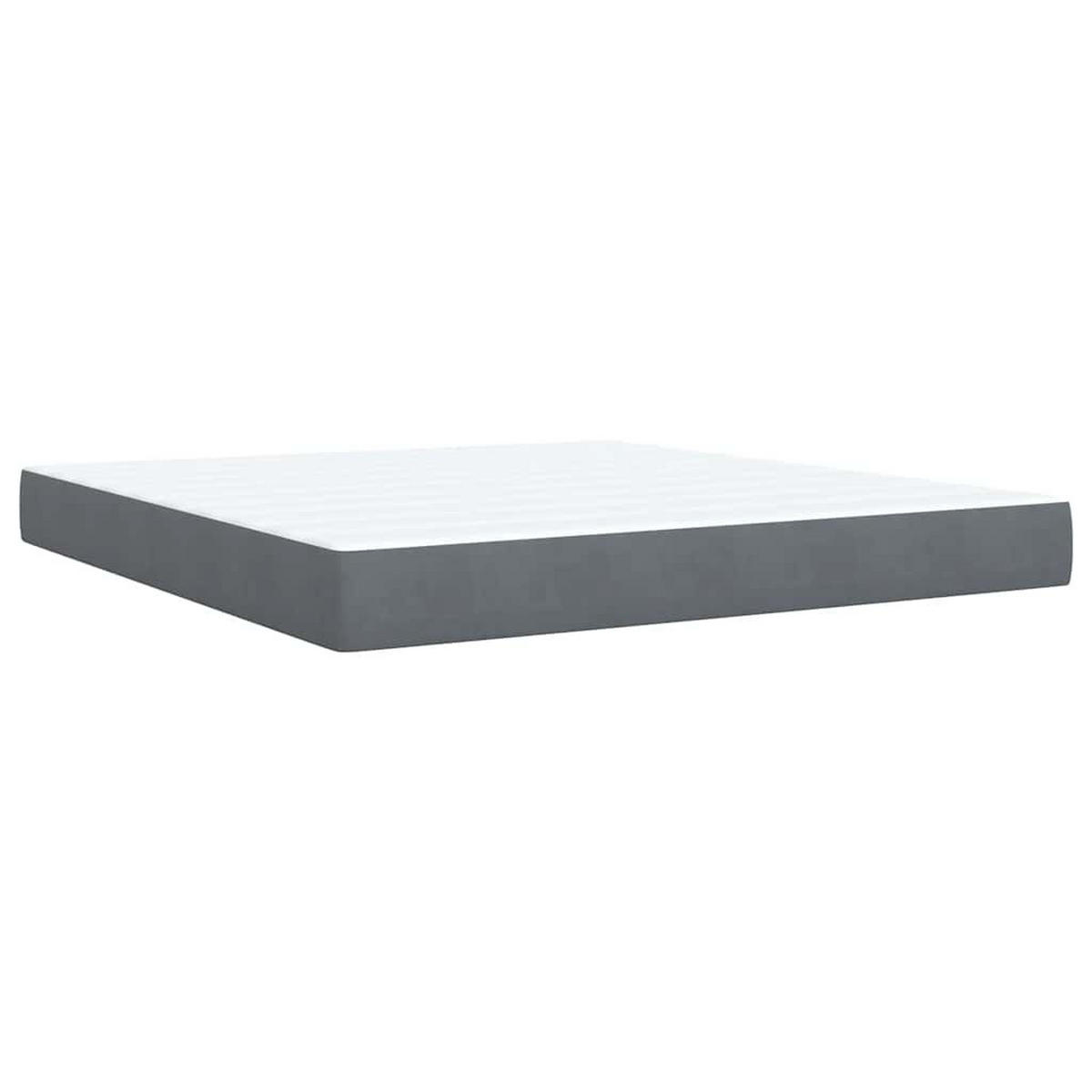 BOXSPRINGBETT 180/200 Cm Grau Samt - Grau, Textil (180/200cm) - vidaXL