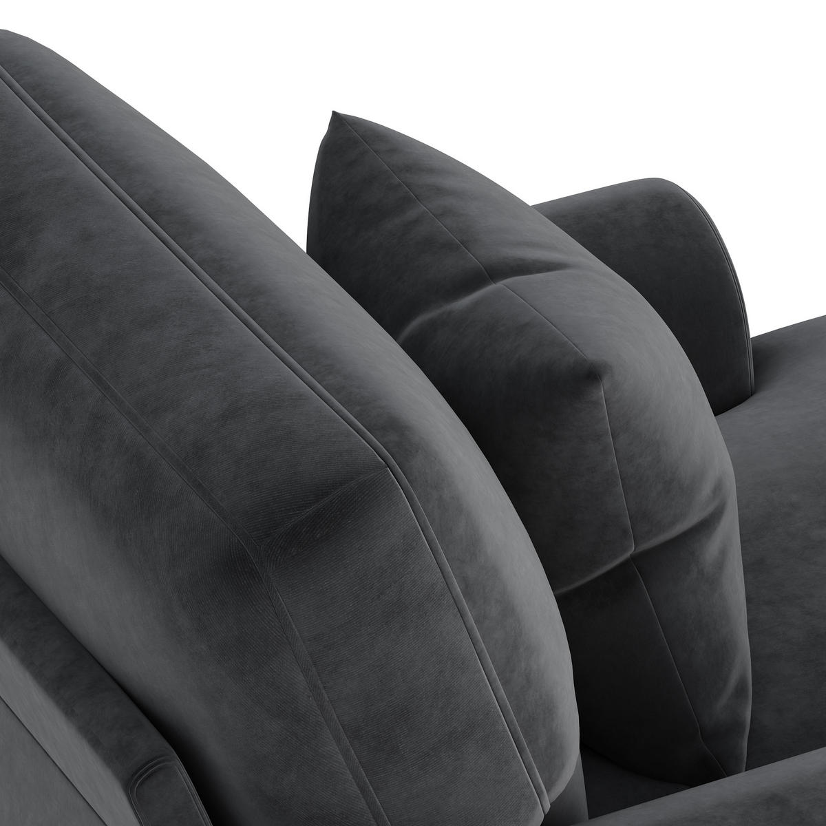 RELAXSESSEL 133x87x90 mit Liegefunktion und ergonomischer Rückenlehne, abnehmbare Kissen, samt, grau - Grau, Textil (87/90/133cm) - Luhomfu