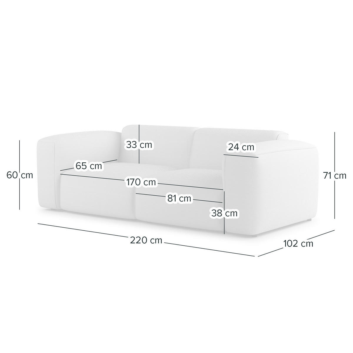 2-SITZER SOFA - Taupe/Schwarz, Kunststoff/Textil (220/71/102cm) - home24
