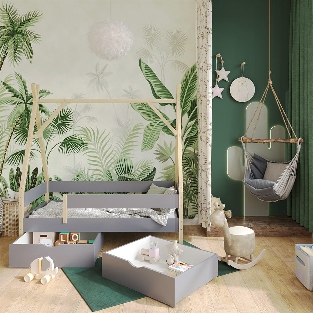 ROLLSCHUBLADE Bali Grau 78 x 61.8 cm 2er Set - Grau, Holzwerkstoff - VitaliSpa