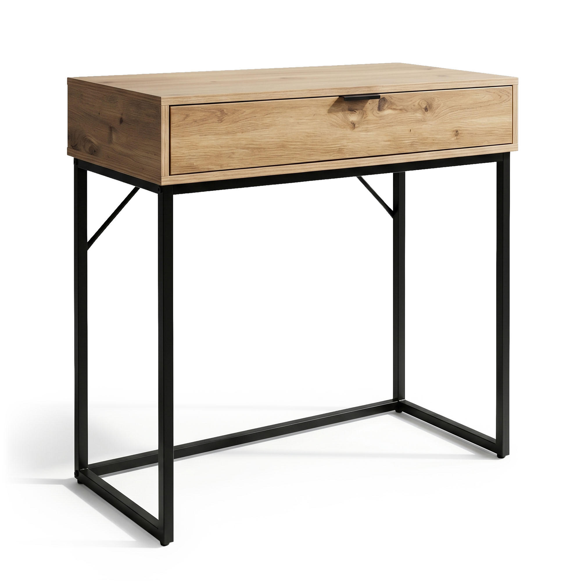 KONSOLENTISCH MODENA 80 cm Artisan Eiche - Schwarz/Eiche Artisan, Holzwerkstoff (35/80/80cm) - Akord