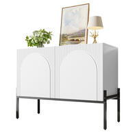 SIDEBOARD in Weiß 100x40x75 cm mit 2 Türen und Metallbeinen - Weiß, Holzwerkstoff (40/75/100cm) - IVMEU