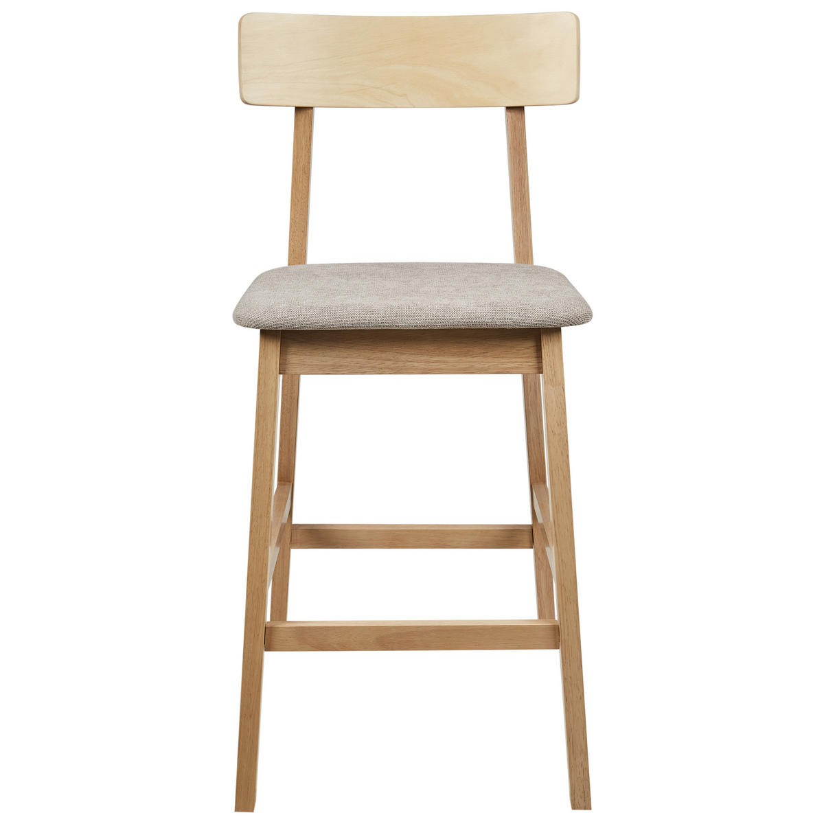 BARSTÜHLEN 2er-Set Taupe Isanti - Taupe/Braun, Holz (44/92/51cm) - Beliani