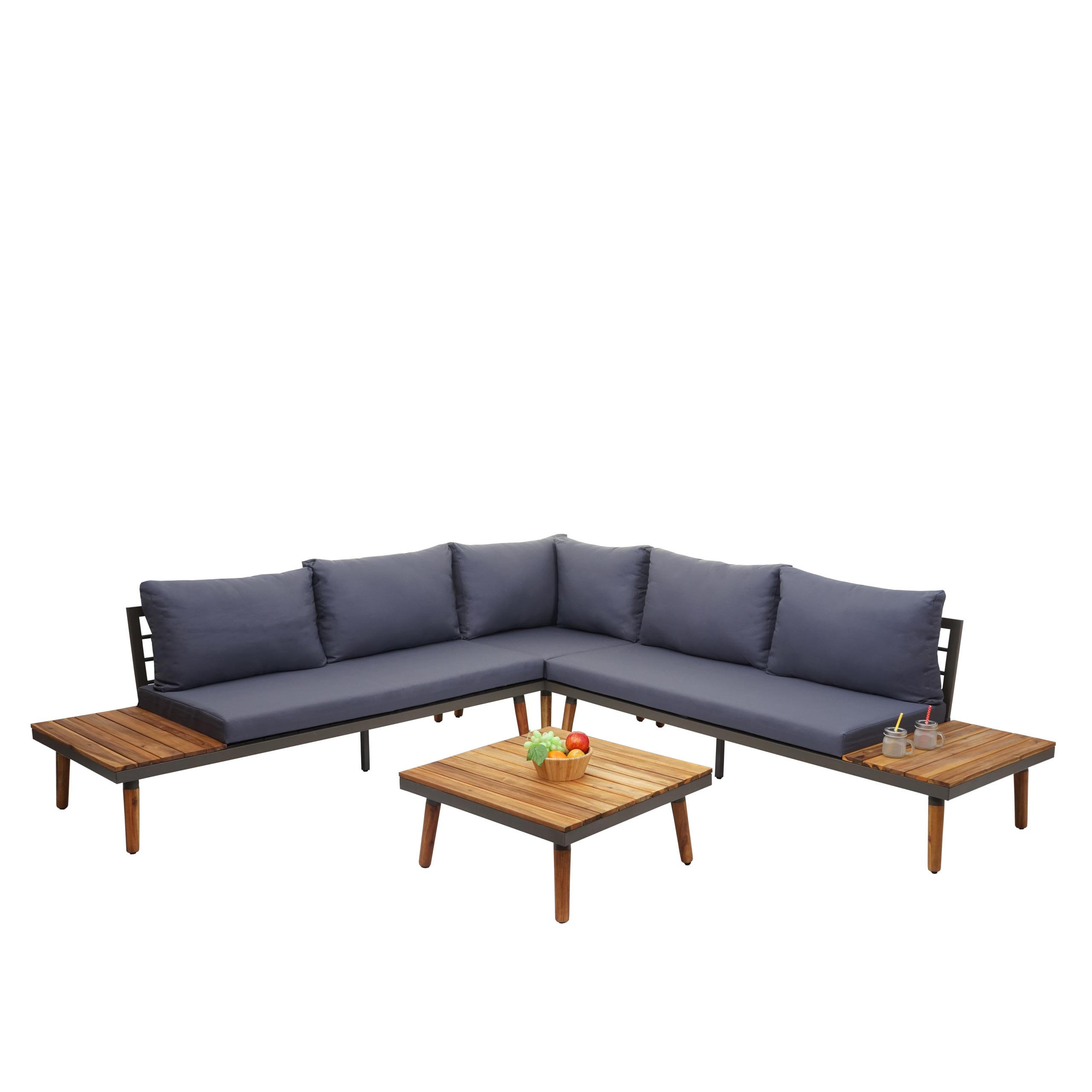 Thumbnail - MCW Garten-Garnitur, Braun, Metall, Loungemöbel, Loungemöbel-Sets