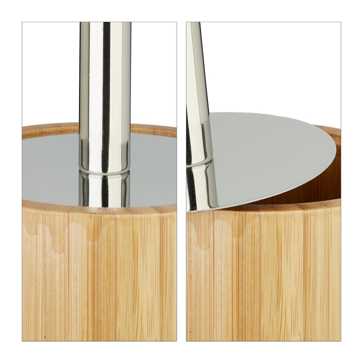 WC-BÜRSTENHALTER - Hellbraun, Holz/Kunststoff (10.5/37.5/10.5cm) - Relaxdays