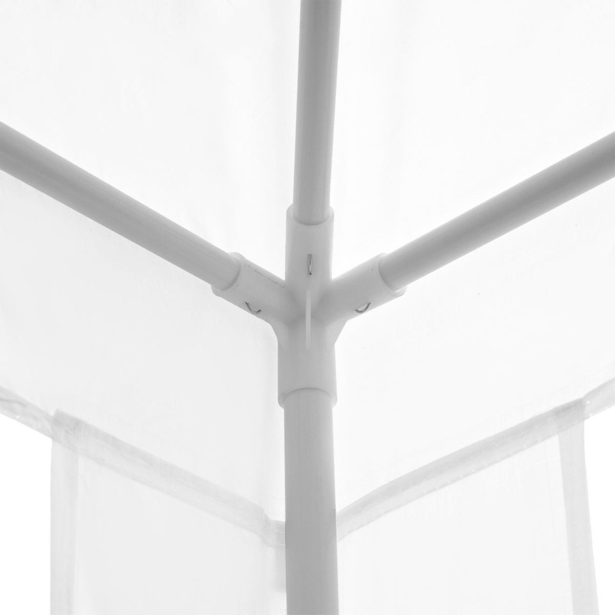 GARTENPAVILLON PE-Plane Stahl Weiß - Weiß, Kunststoff/Metall (270/254/270cm) - Outsunny