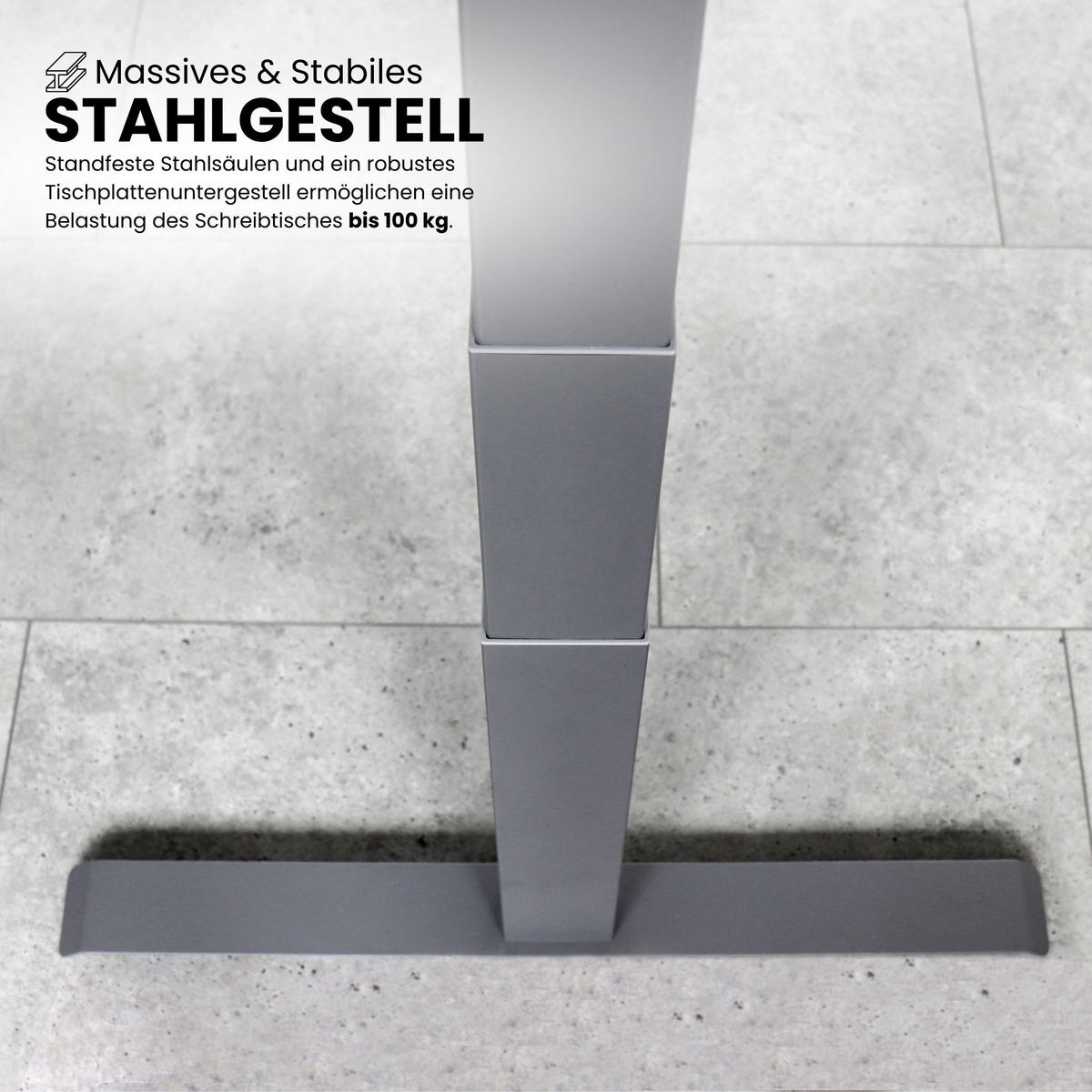 SCHREIBTISCH elektrisch 80/180/74 cm in Eichefarben/Silberfarben - Eichefarben/Silberfarben, Holzwerkstoff (80/180/74cm) - bümö