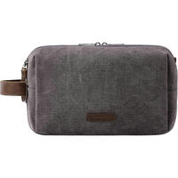 KULTURTASCHE Dunkelgrau 25 x 14 x 15 cm - Anthrazit, Textil (13/16/26cm)