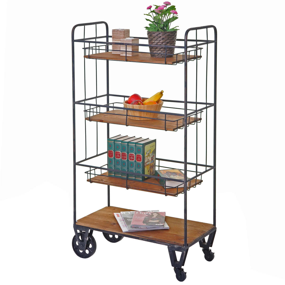ROLLWAGEN MIT KÖRBEN Braun - Braun, Holz (67/120/32cm) - MCW