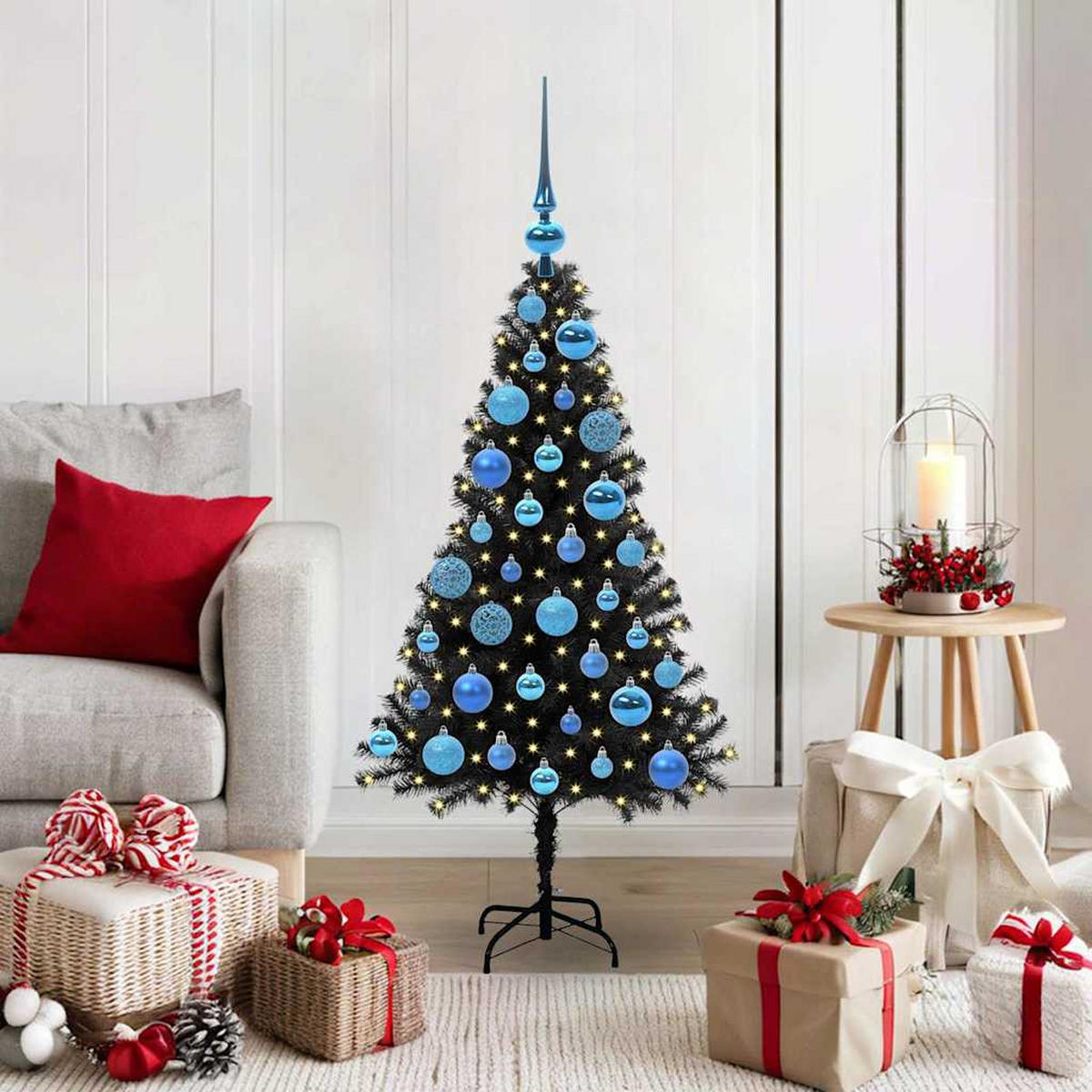 WEIHNACHTSBAUM 65/65/120 cm Schwarz PVC - Schwarz, Kunststoff (120cm) - vidaXL