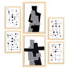 POSTER Set Mit 6 Balck & Weiß In Liebhaber Abstrakt A3 & A4 Rahmen Aus Hellem Holz - Beige, Papier (29/3cm) - Nacnic