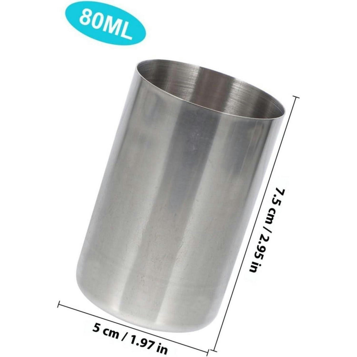 MESSBECHER Edelstahl 80ml - Silberfarben, Metall (0.08L)