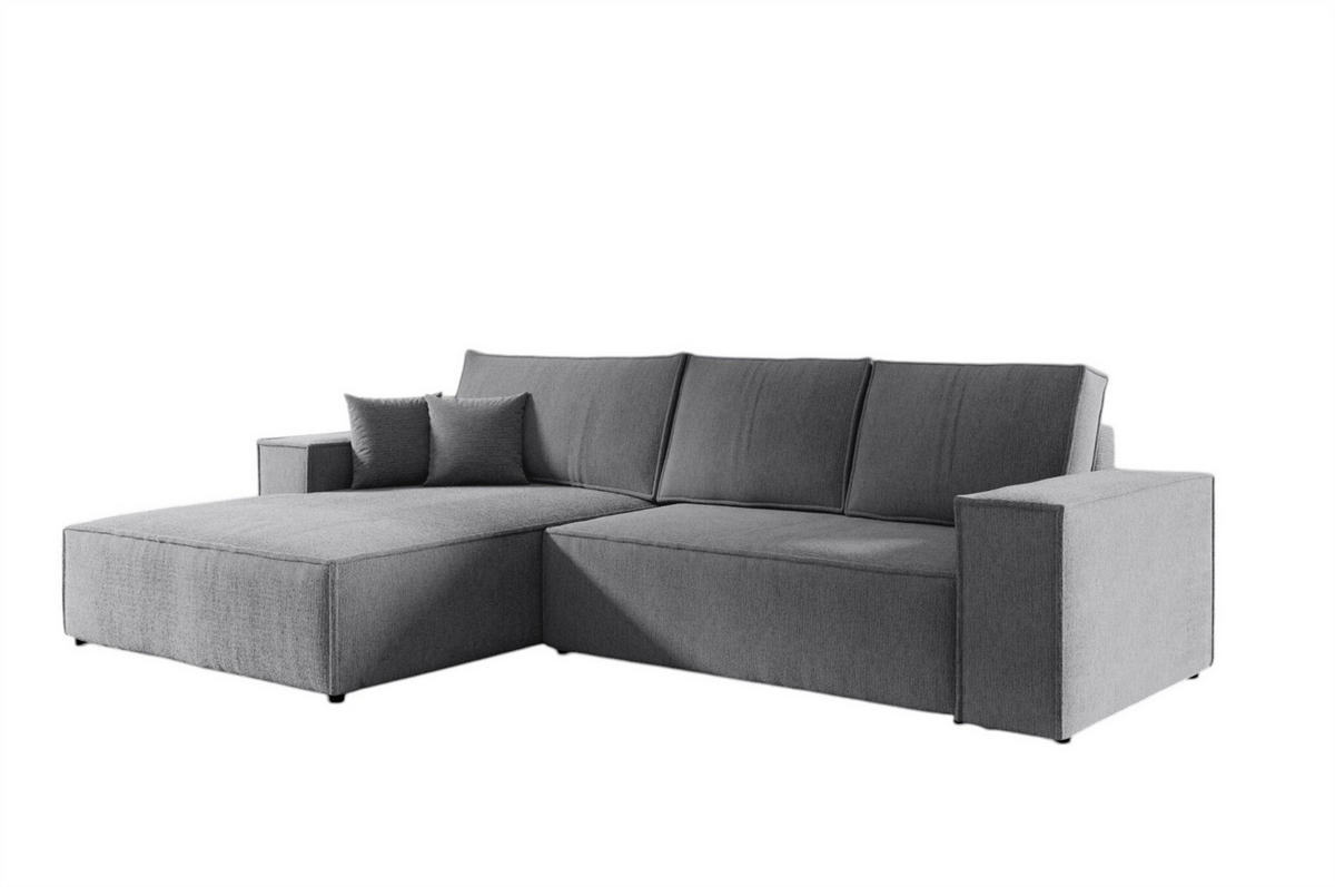 ECKSOFA Corunia In Aragon - Grau, Holzwerkstoff/Textil (294/185cm) - Fun Möbel