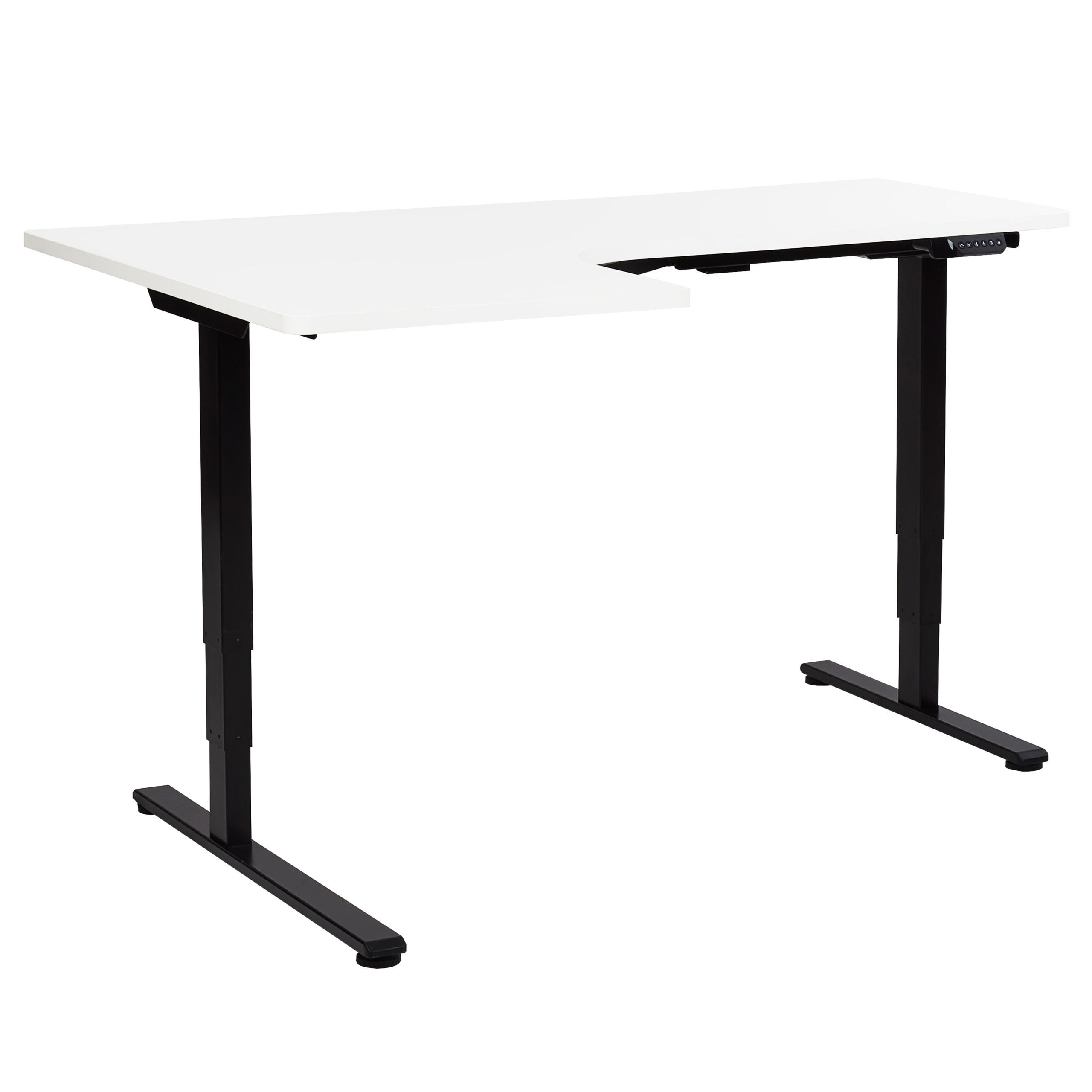 SCHREIBTISCH 160x60 cm elektrisch Schwarz/Weiß Destines - Schwarz/Weiß, Holzwerkstoff (109/160/60cm) - Beliani