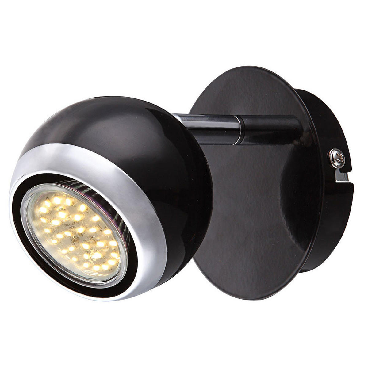 LED WANDLEUCHTE Chrom Schwarz beweglicher Spot - Schwarz, Metall (10/11.5/13cm) - Globo Lighting