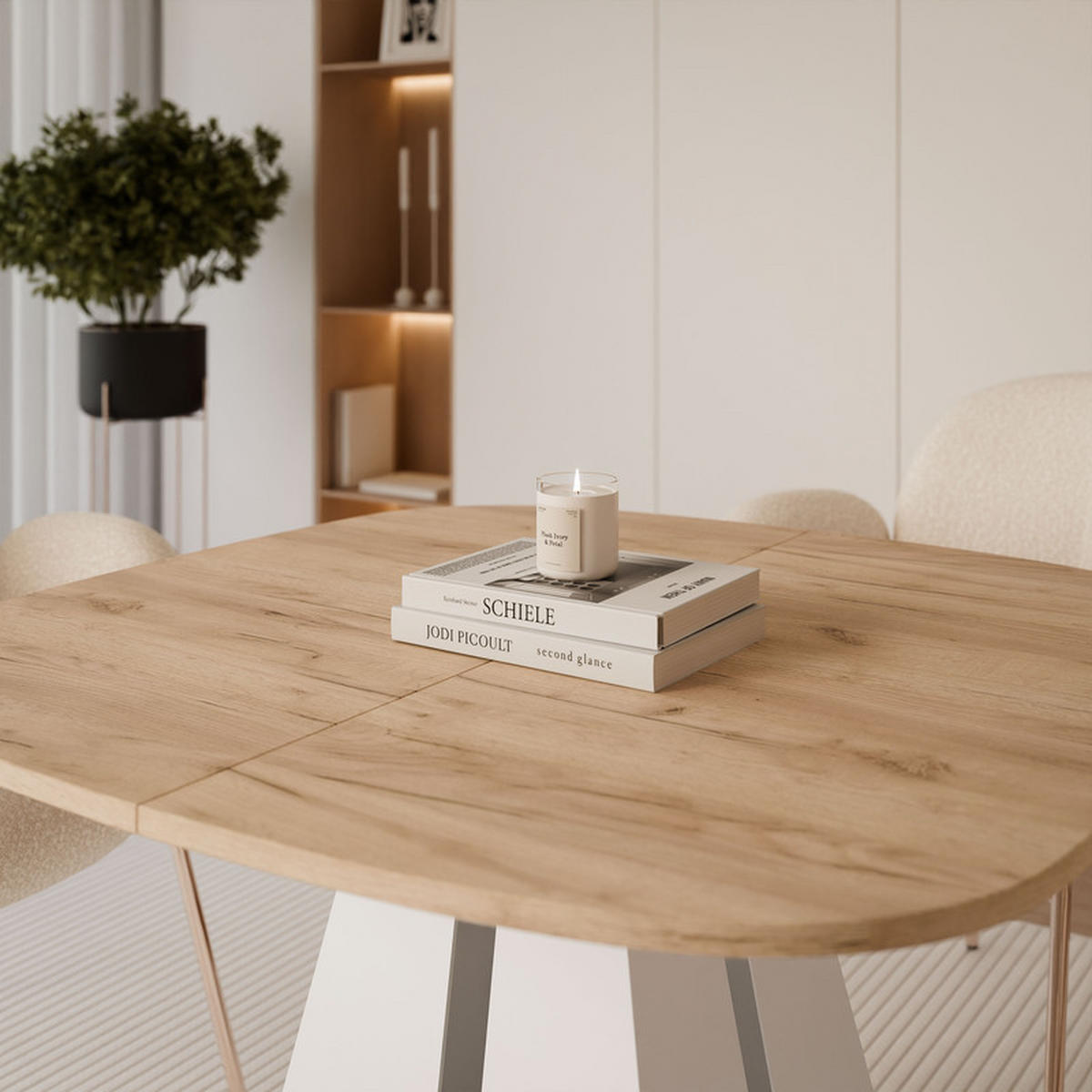 AUSZIEHTISCH ZELO 120/60/76 cm, Weiß / Kraft-Eiche - Eiche Wotan/Weiß, Holzwerkstoff/Metall (60/120/76cm) - Idohome