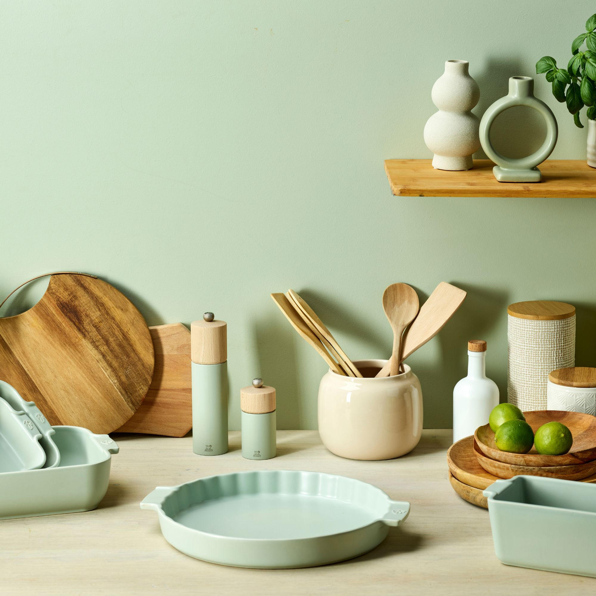 AUFLAUFFORM Keramik Appolia 40cm Rechteckig Salbeigrün Spülmaschinenfest - Grün, Keramik (272/40/83cm) - PEUGEOT