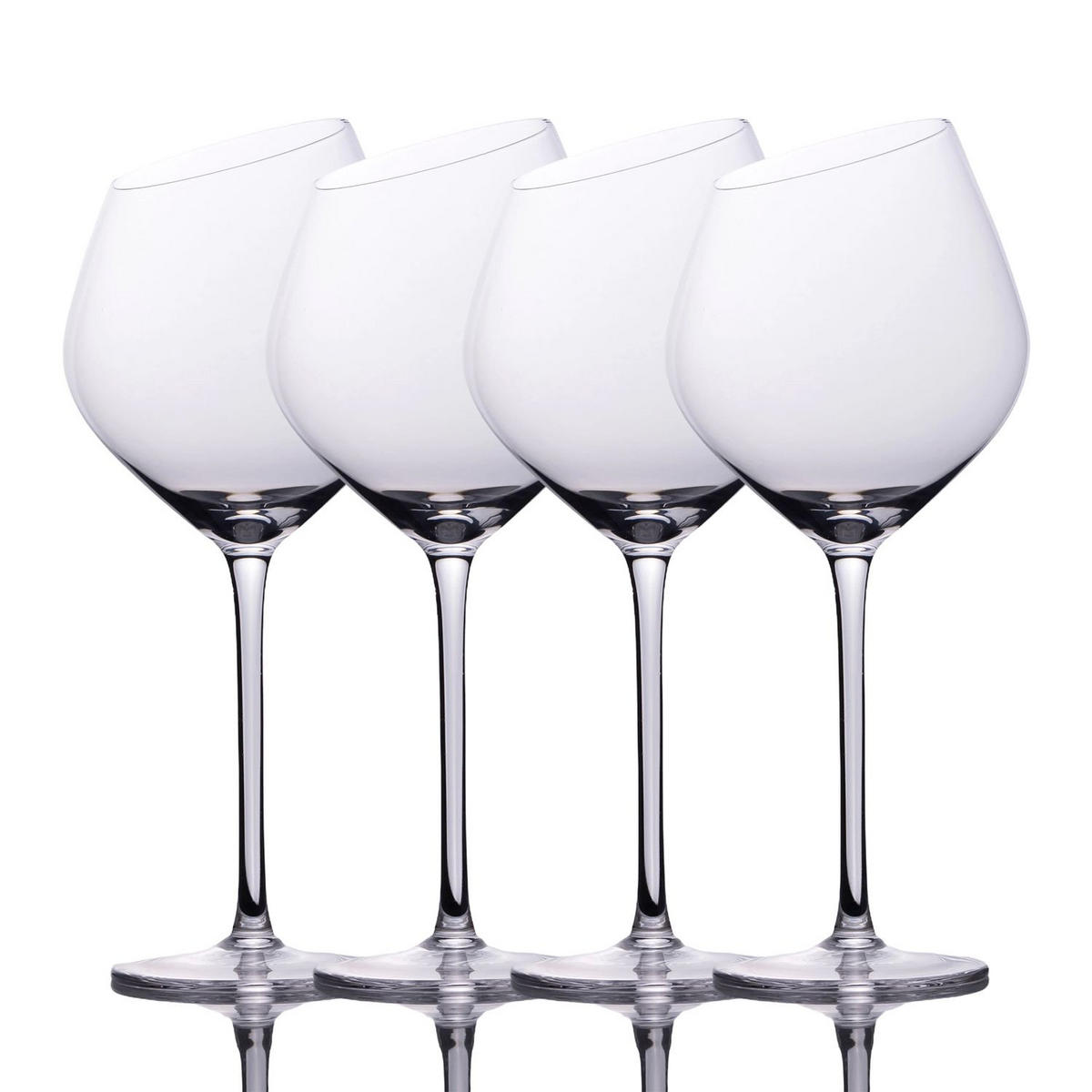 WEIN GLAS SET moderne Kante 470 ml (4er-Set) - Transparent, Glas (0.47L) - Intirilife