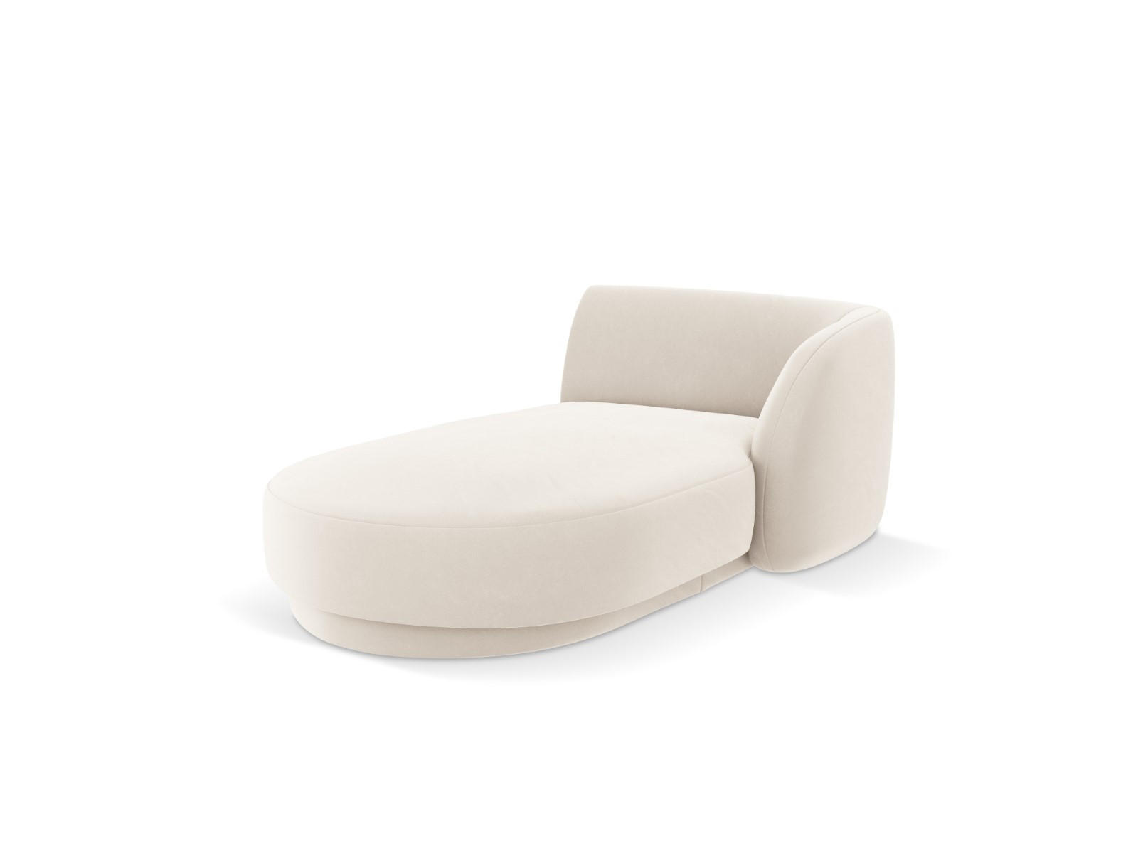 CHAISELONGUE rechts Miley aus Samt leichtes beige - Beige, Textil (90/70/156cm) - Micadoni