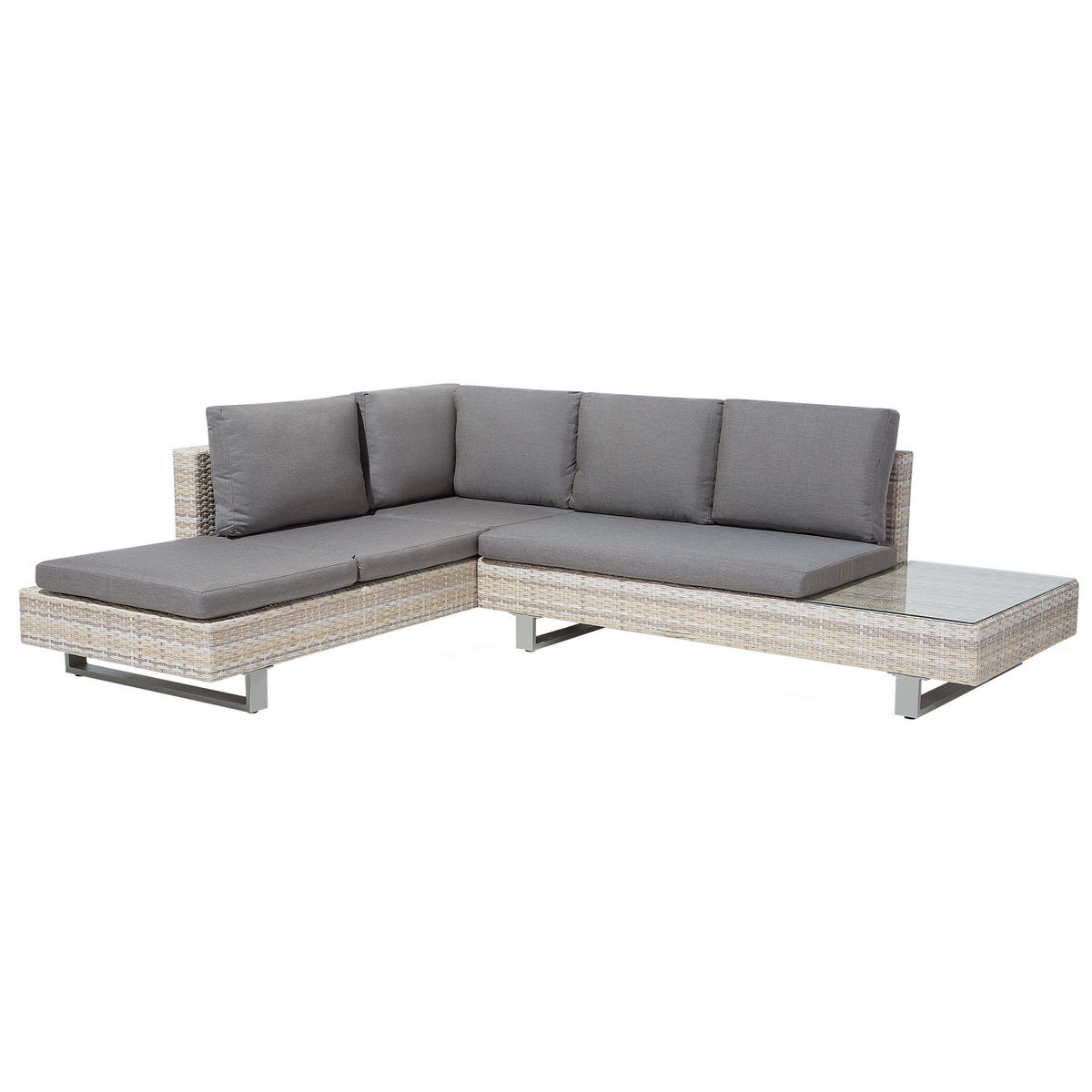 LOUNGE-SET 5-Sitzer grau modular Lanciano - Grau, Kunststoff - Beliani