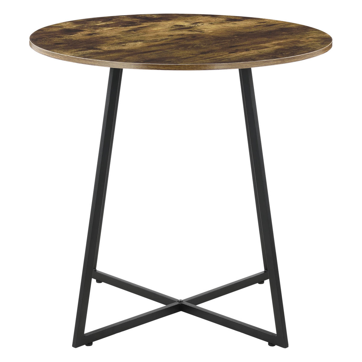 KÜCHENTISCH Vaggeryd - Dunkelbraun/Schwarz, Holzwerkstoff/Metall (80/80/78cm) - [en.casa]