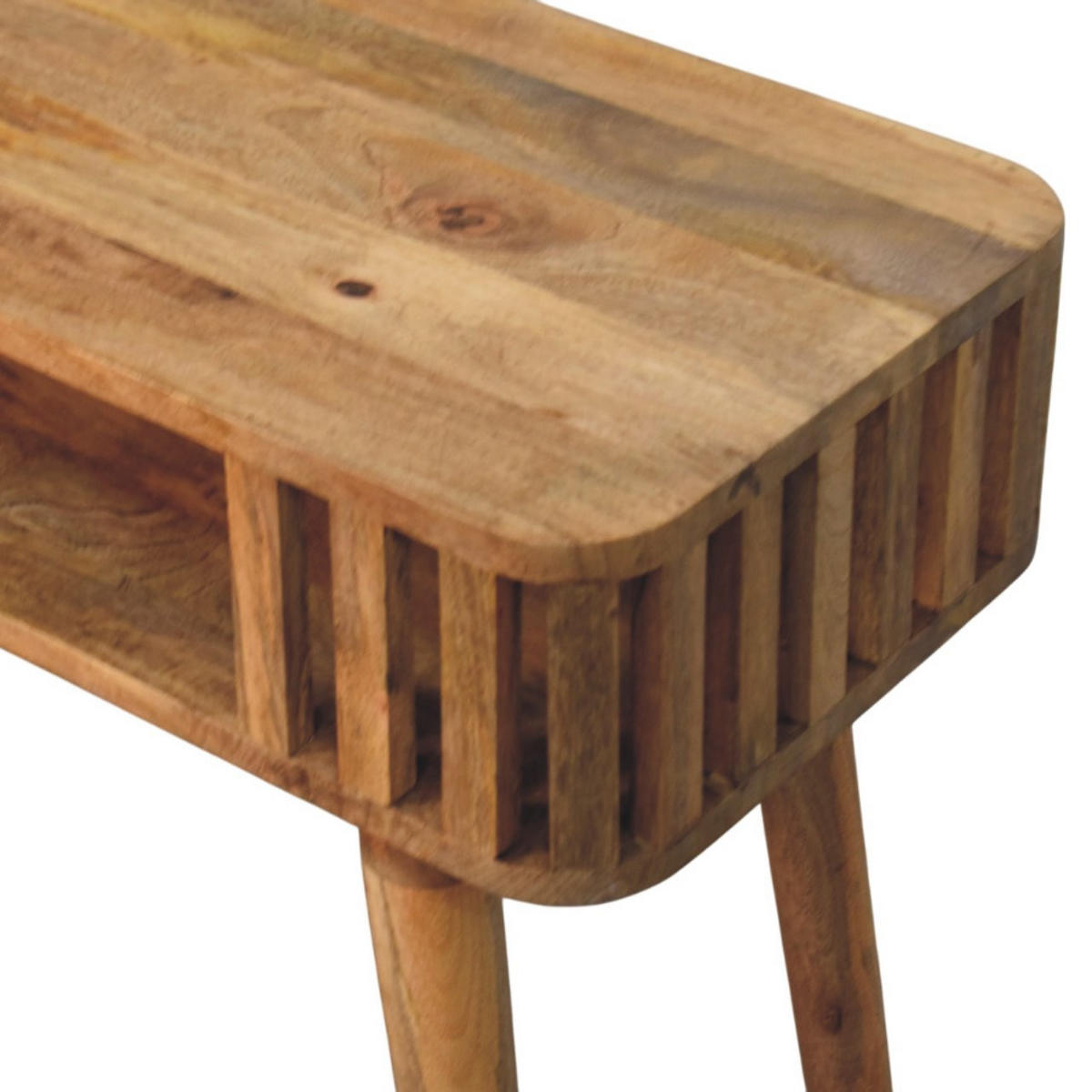 KONSOLENTISCH mit Eichenoptik-Finish, 1 offene Ablage, hellbraun. - Hellbraun/Braun, Holz (35/85/80cm) - Artisan Furniture