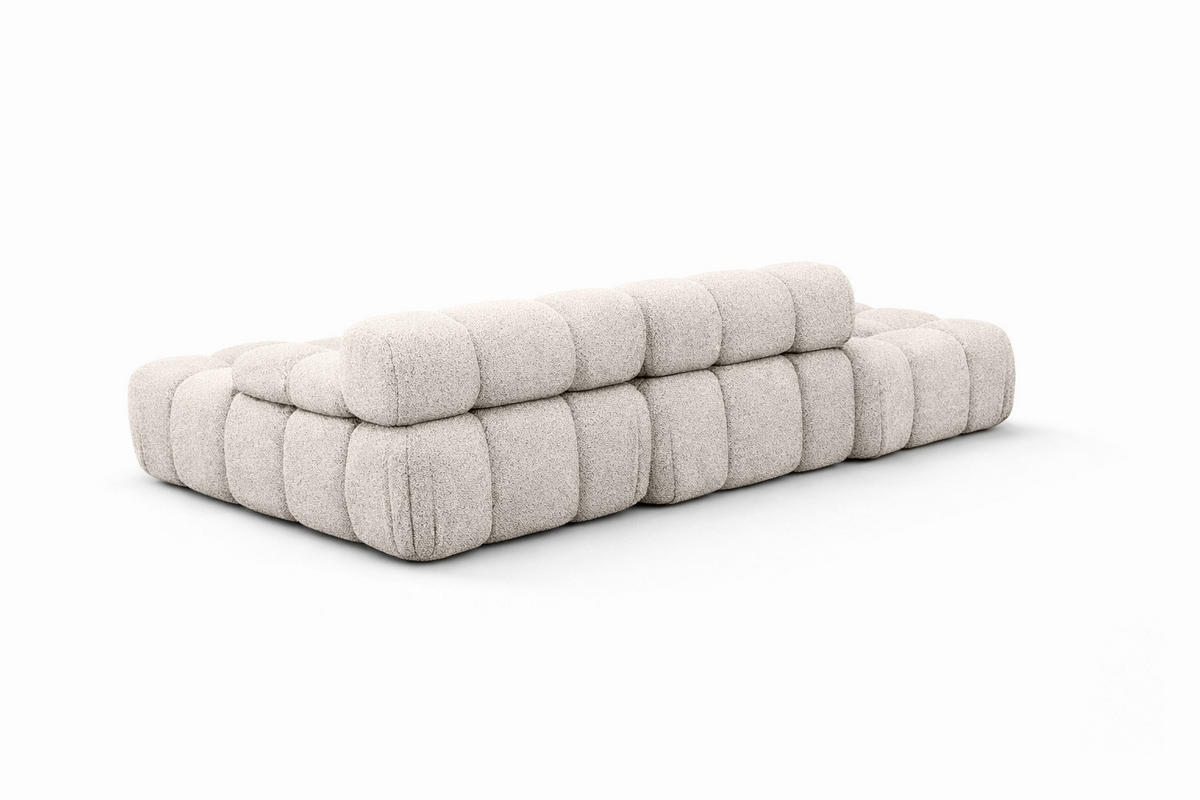 ECKSOFA L-Form Modular Mit Hocker, Bouclé-Stoff Abriamo, Beige, Links, Selia - Beige, Holz (285/160cm) - Kaiser Möbel
