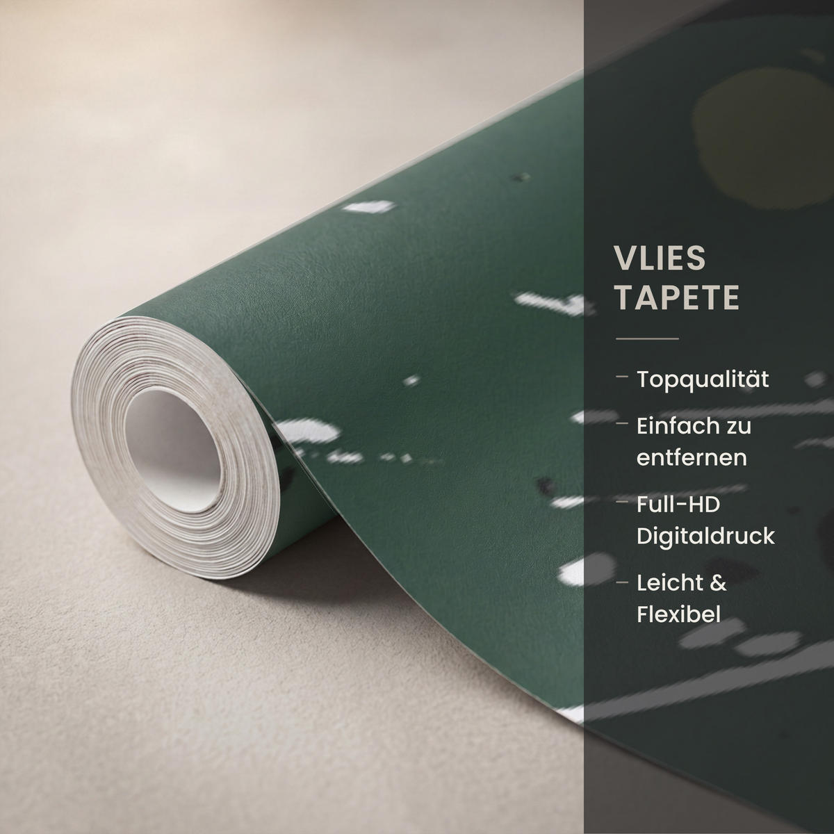KINDERTAPETE - Fußball - Farbe - Spritzer - Grün - 350x240 cm - Dunkelgrün, Papier (350/240cm) - OnlyWow