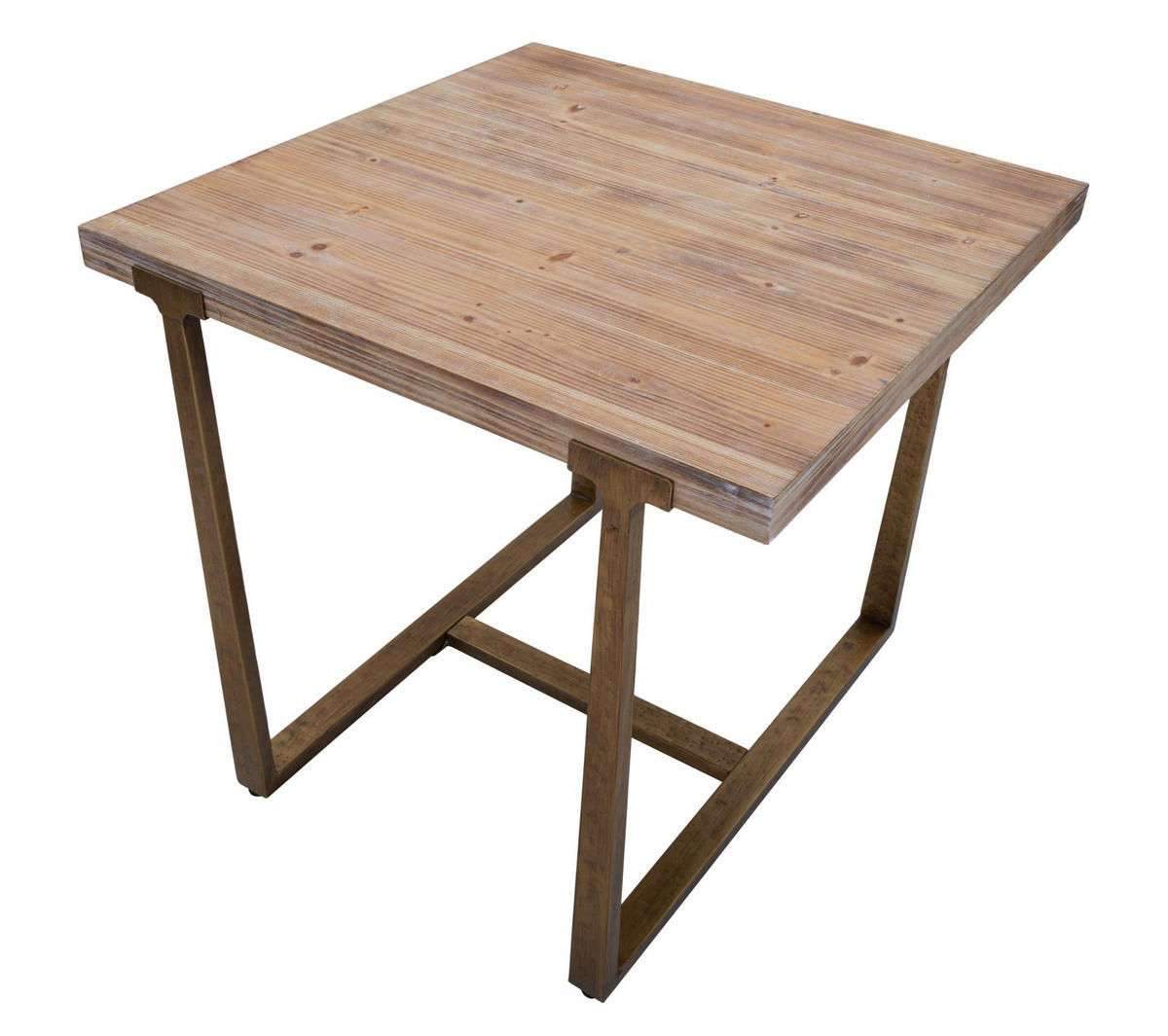ESSTISCH Ankara, braun und goldfarben, MDF und Eisen, 80 x 80 x 76 cm - Goldfarben/Braun, Holzwerkstoff/Metall (80/80/76cm) - Mauro Ferretti