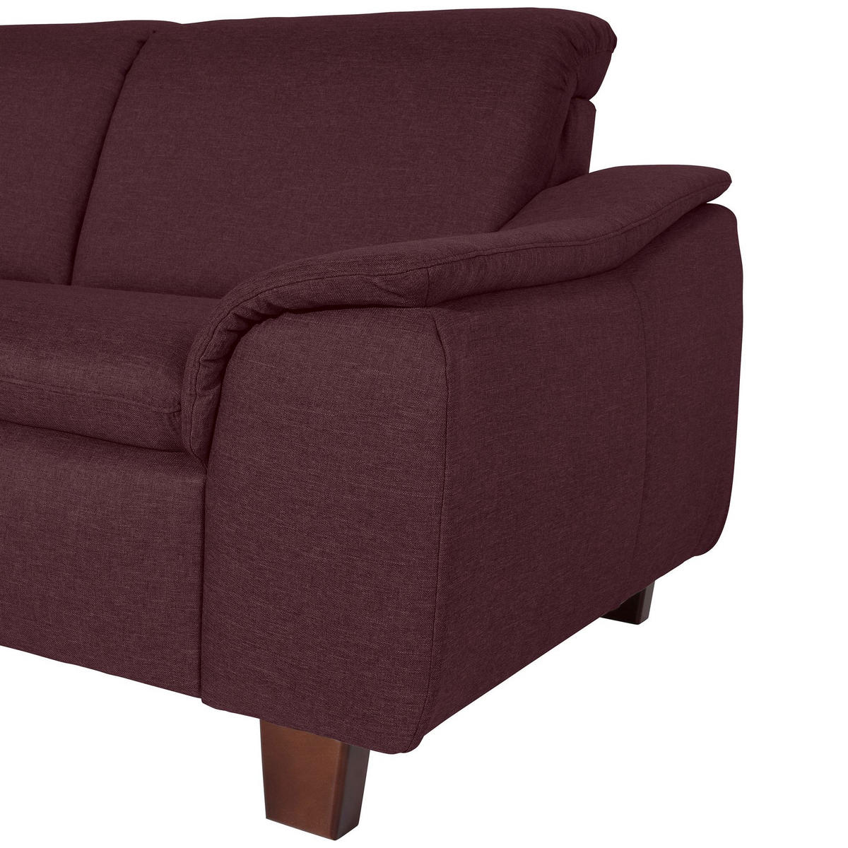 ECKSOFA mit Ottomane links Kaylil Flachgewebe burgund - Bordeaux, Kunststoff (187/247cm) - 58aufmkessel
