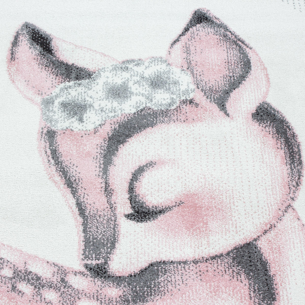 TEPPICH Kinder Kurzflor Reh Polypropylen Kinderzimmer Pink Rechteckig 140x200 - Rosa, Textil (140/200cm) - KADIMA DESIGN