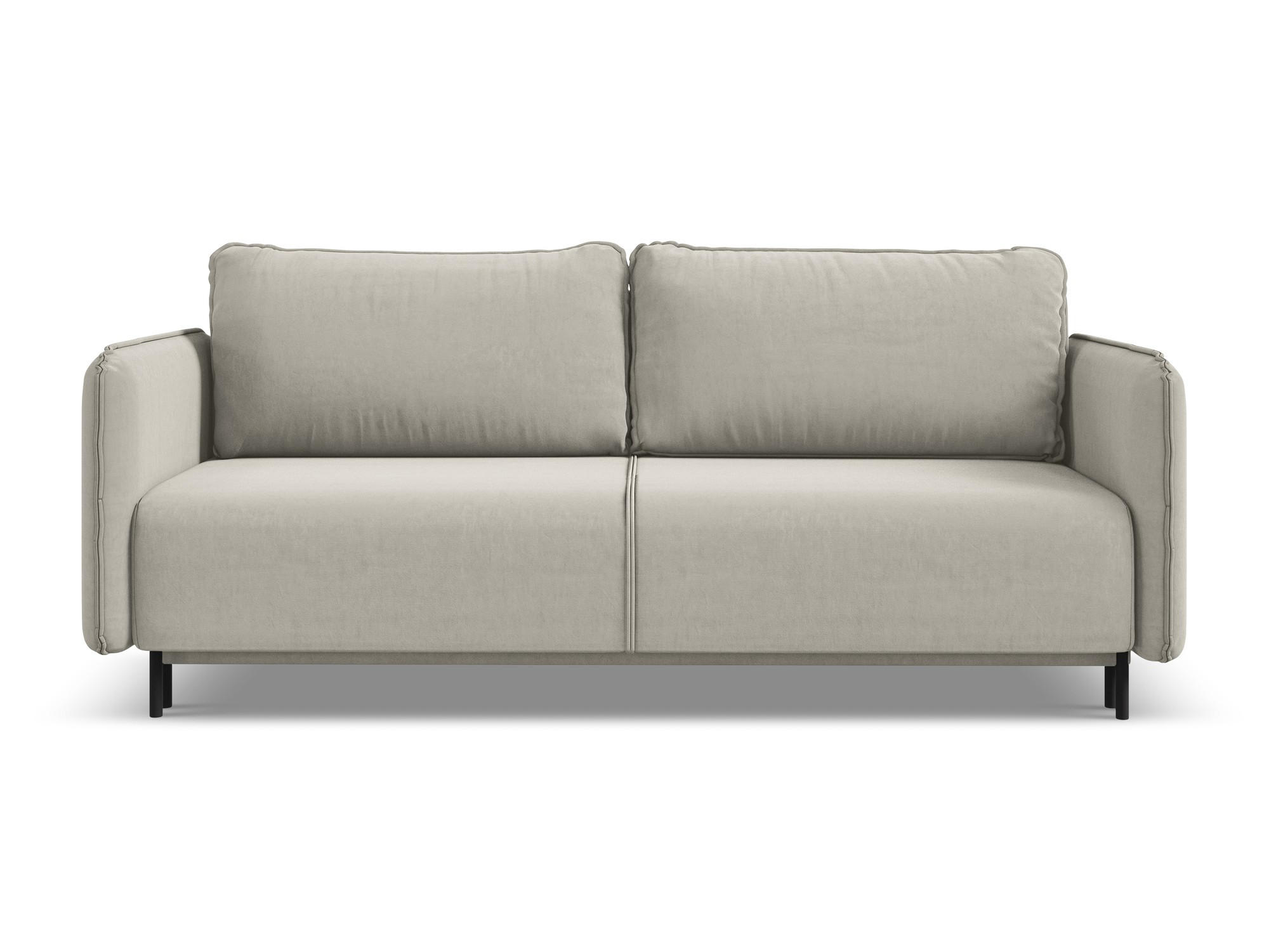 3-SITZER SOFA mit Schlaffunktion Samt Stoff Creme - Perlmutt/Creme, Holz/Textil (226/90/92cm) - Makamii