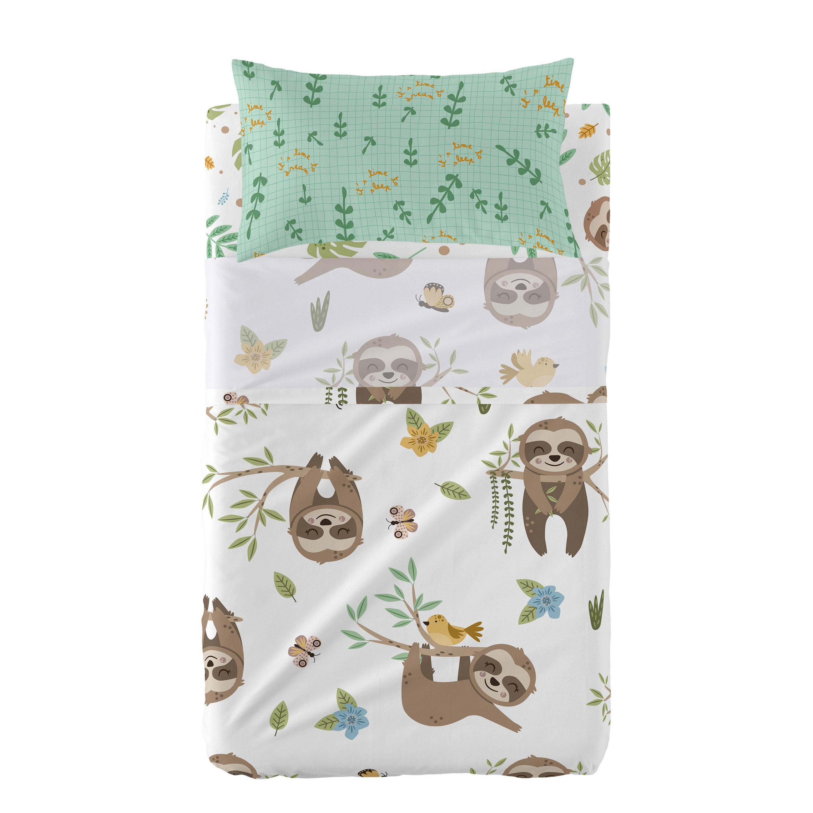 BETTWÄSCHE 2er-Set teiliges happy sloth 100x130 cm (kinderbett) mehrfarbig - Multicolor, Textil (100/130cm) - Happy Friday