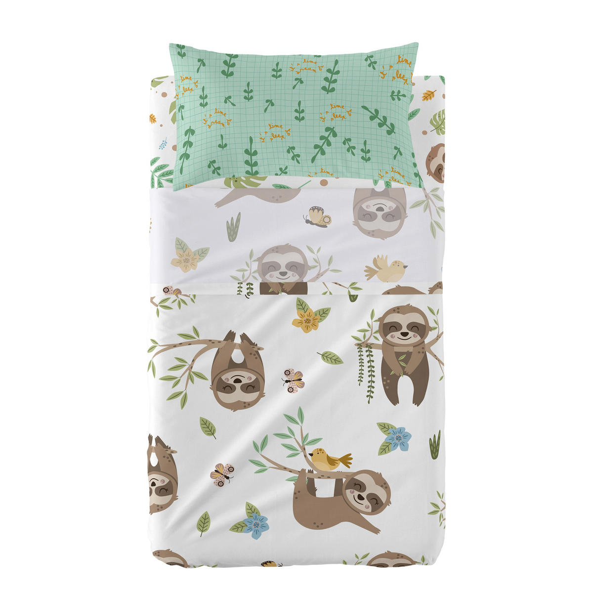 BETTWÄSCHE 2er-Set teiliges happy sloth 120x180 cm (kinderbett) mehrfarbig - Multicolor, Textil (120/180cm) - Happy Friday