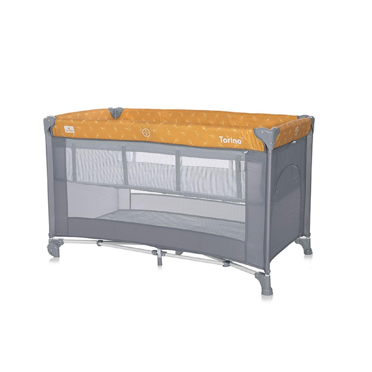 REISEBETT Torino 2 Ebenen gelb faltbar seitliche Öffnung Tragetasche Matratze - Gelb, Kunststoff (68/127cm) - Lorelli