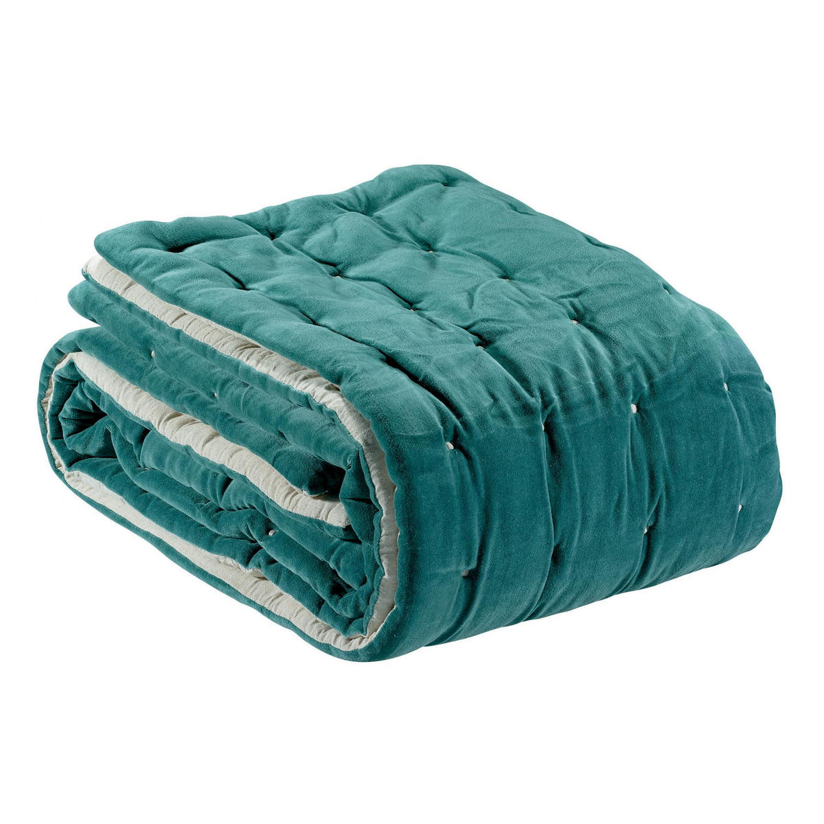 BETTÜBERWURF Elise graugrün 240 x 260 cm - Grün, Textil (240/260cm) - Vivaraise