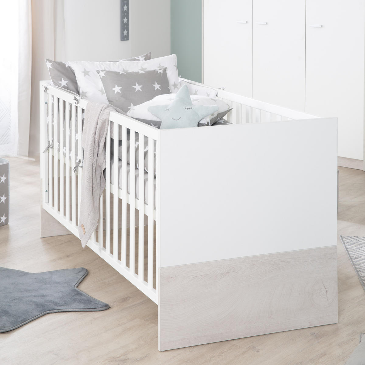 BABYBETT Julia 70 x 140 cm - Weiß, Holzwerkstoff (70/140cm) - Roba