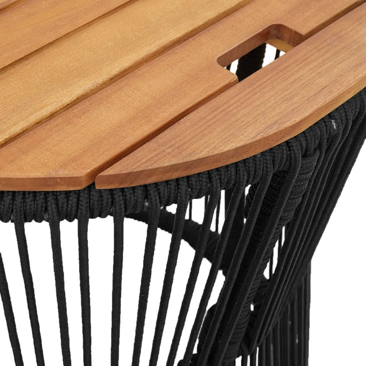 GARTEN-BEISTELLTISCHE 2 Stk. Mit Holzplatte Schwarz Poly Rattan - Schwarz, Kunststoff (50/50/50cm) - vidaXL