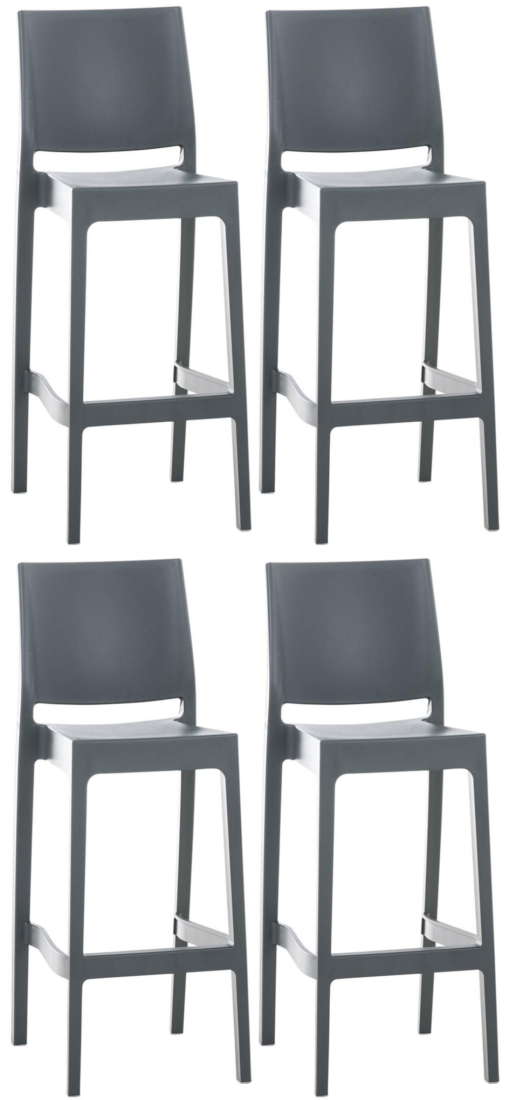 BARHOCKER 4er Set Kunststoff dunkelgrau - Dunkelgrau, Kunststoff (45/105/51cm) - CLP