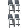 BARHOCKER 4er Set Kunststoff dunkelgrau - Dunkelgrau, Kunststoff (45/105/51cm) - CLP
