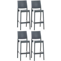BARHOCKER 4er Set Kunststoff dunkelgrau - Dunkelgrau, Kunststoff (45/105/51cm) - CLP